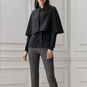 Halogen Double Breasted Jacket. Removable Cape SzS
